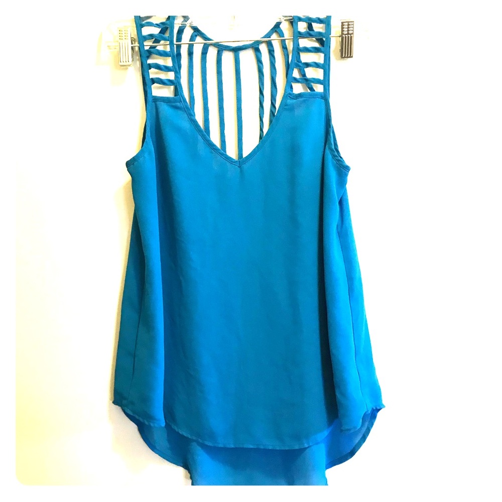 Blue strappy back top
